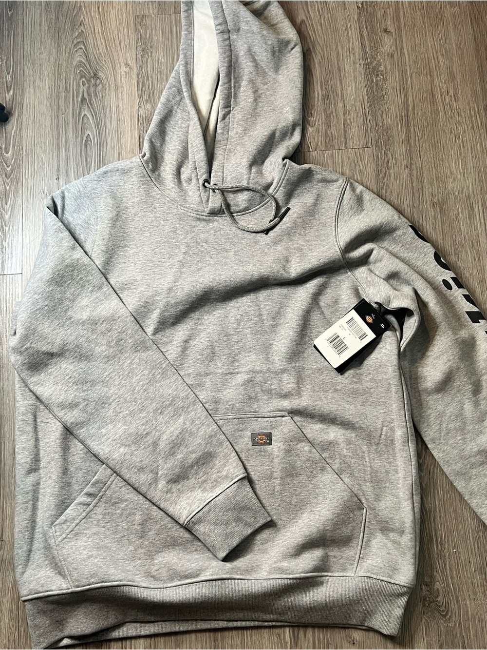 Dickie’s Women's Heather Gray Hooded Sweatshirt - Casual Pullover Hoodie Size L